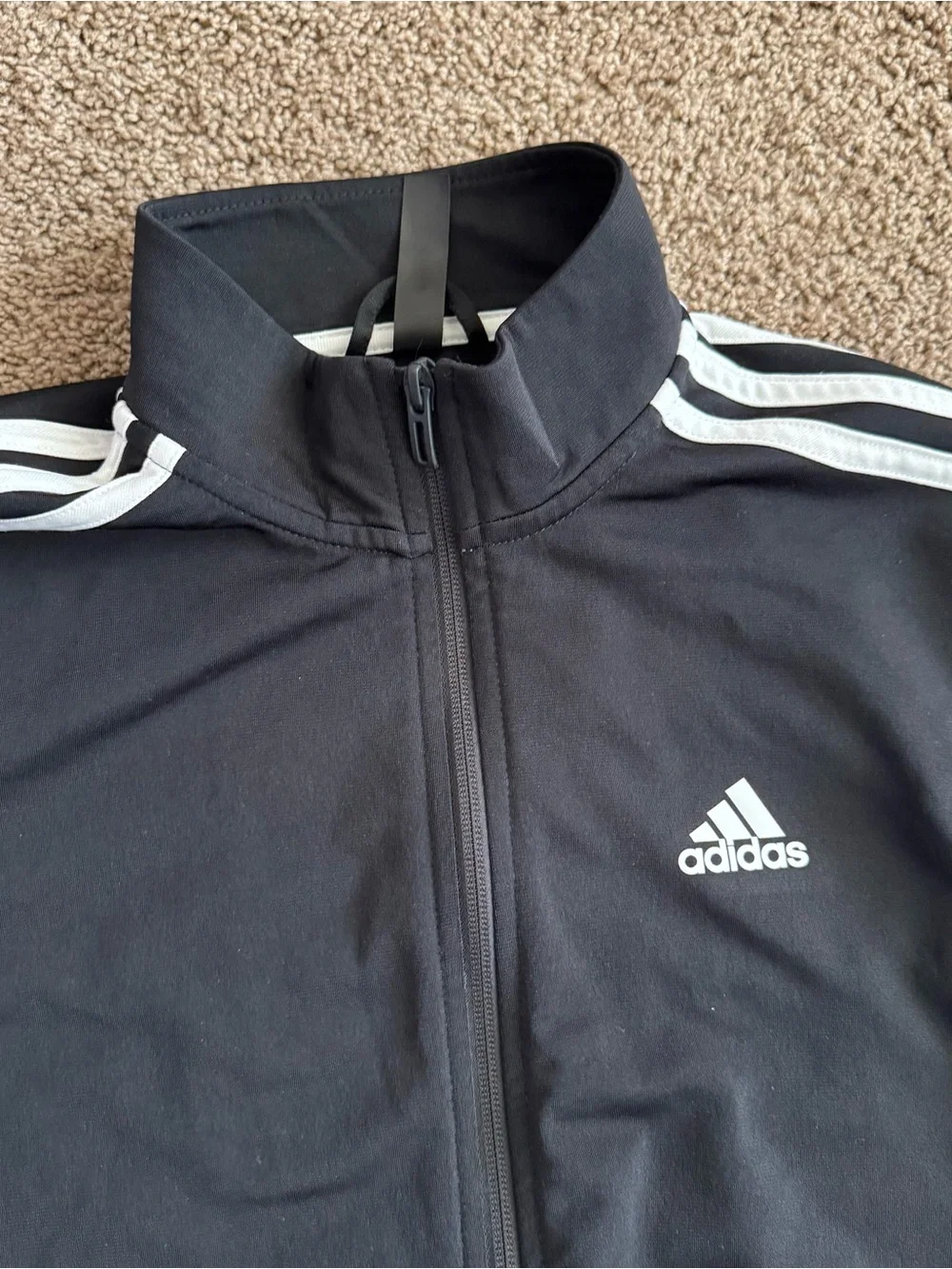 Adidas Men’s Small Black 3 Stripe Primegreen Track Jacket Full Zip